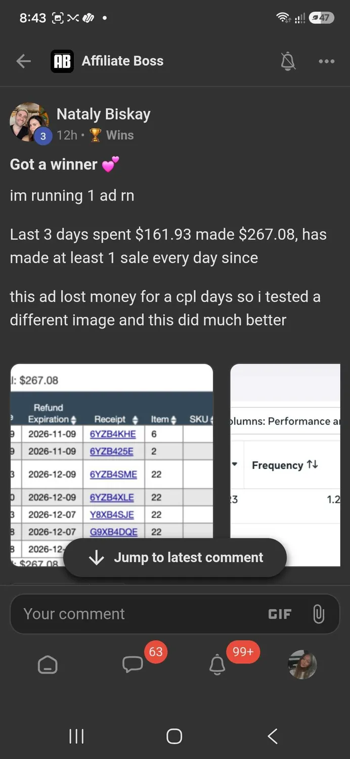 Affiliate Boss member win