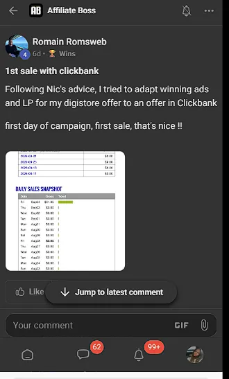 Affiliate Boss member win