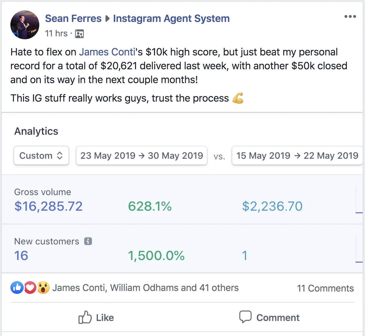 Past student result screenshot
