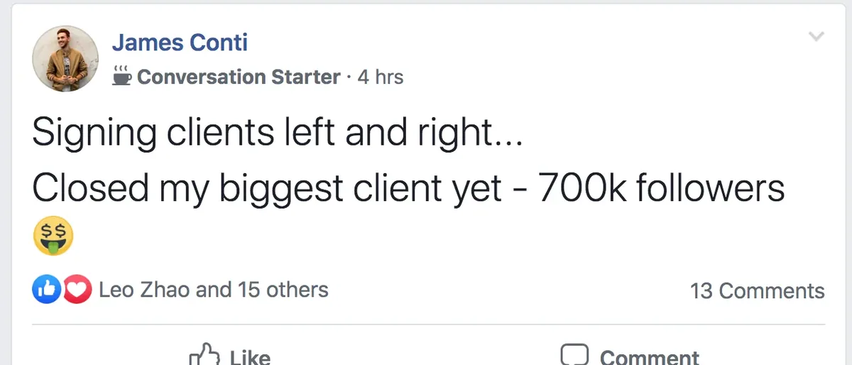 Past student result screenshot